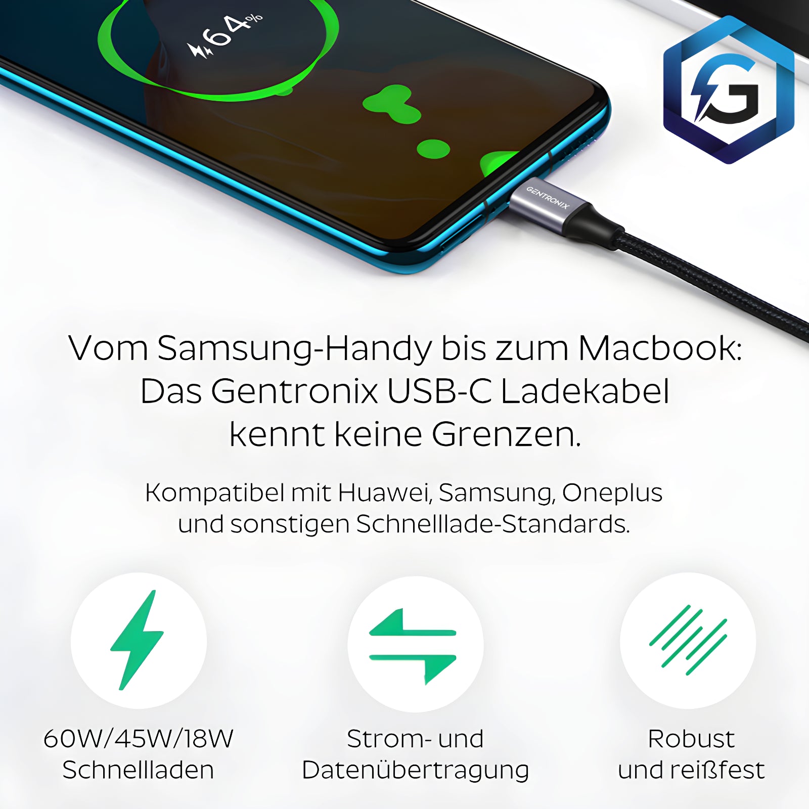 USB C Auf USB C Ladekabel 1M 2M 3M Kabel 60W Schnellladekabel
