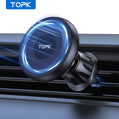 TOPK Magnetic Car Phone Holder Air Vent Car Phone Stand for Magsafe Iphone 15 14 13 Promax Xiaomi Samsung Strong Magnet Holder