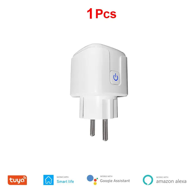 16A EU Smart Wifi Power Plug with Power Monitor Smart Home Wifi Wireless Socket Outlet Works with Alexa Google Home Tuya App