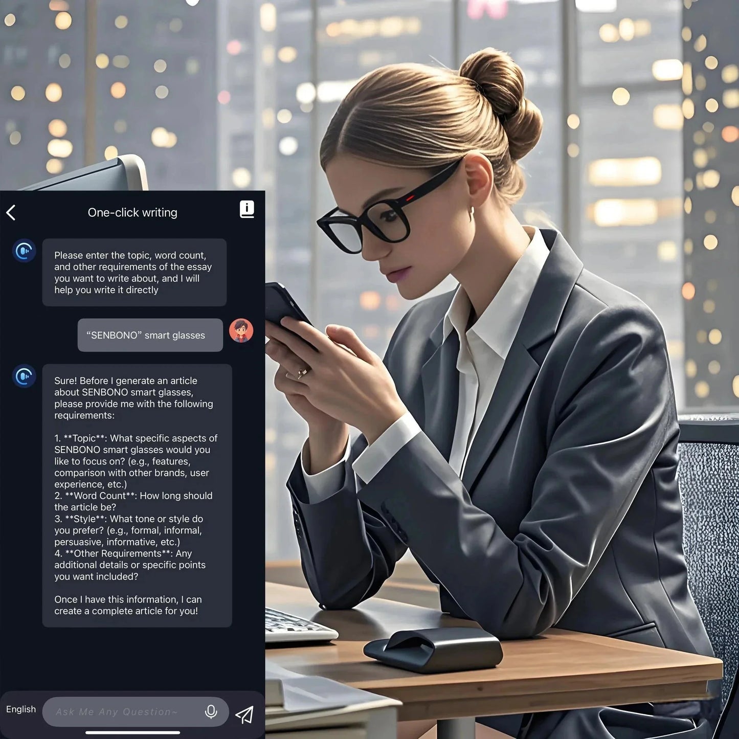 2025 Neue Smart-Brille – KI-Übersetzung für über 100 Sprachen in Echtzeit – Bluetooth-Musik – Sonnenbrille für Männer und Frauen