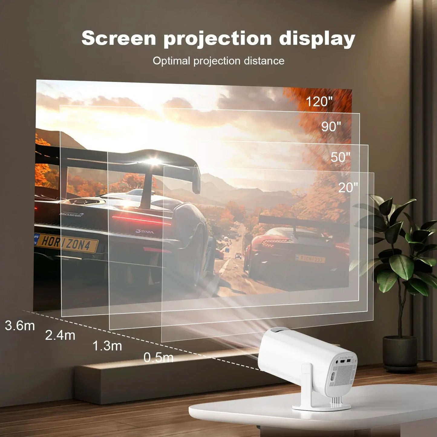 4K Projector Wifi6 BT5.4 Auto Focus Correction Smart Android11 720P Home Theater Pocket Outdoor Beamer for 1080P Movie