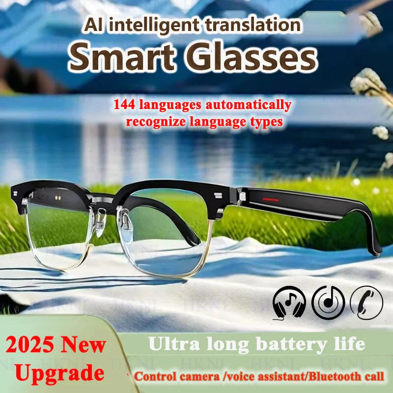 2025 Neue Smart-Brille – KI-Übersetzung für über 100 Sprachen in Echtzeit – Bluetooth-Musik – Sonnenbrille für Männer und Frauen