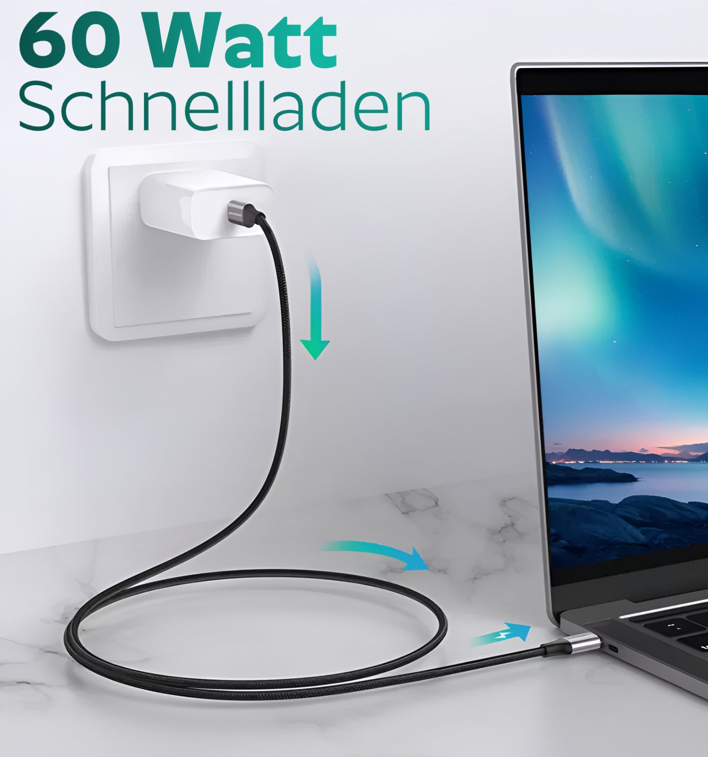 USB C Auf USB C Ladekabel 1M 2M 3M Kabel 60W Schnellladekabel